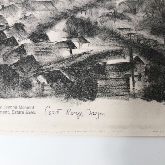 Jeanne Moment Art Print Reed College Coast Range Oregon 1952 Mountain Town  #5/? - Picture 9 of 16